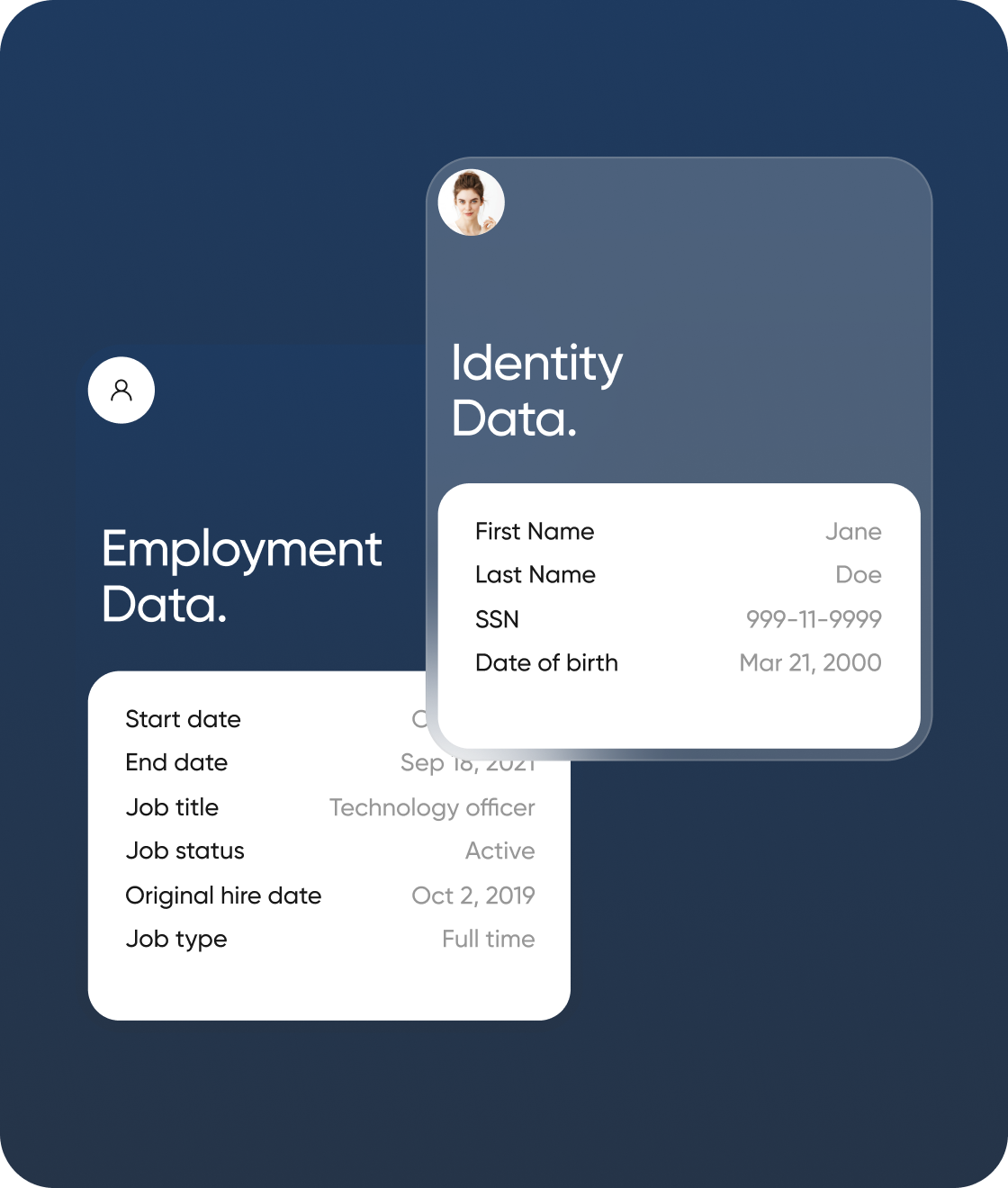 Employment and identity data cards